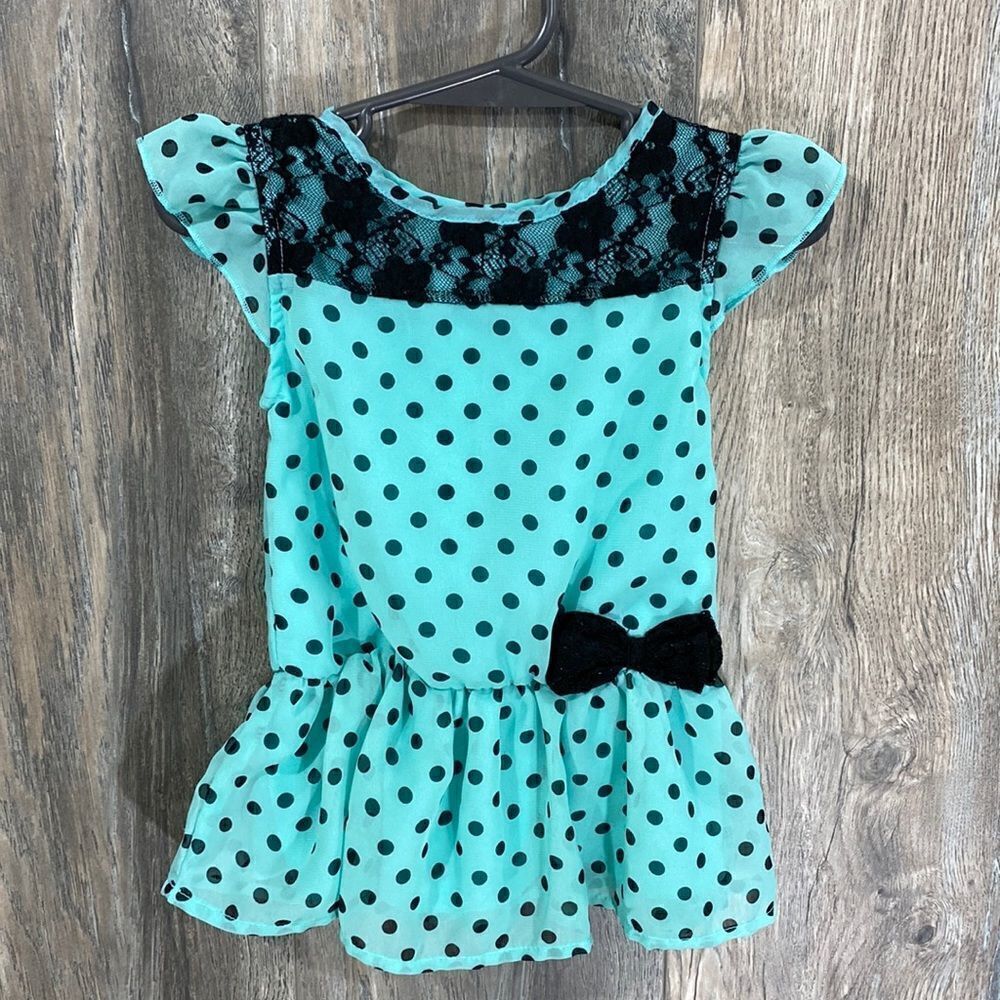 healthtex Baby Infant Girl Teal Polka Dot Dress